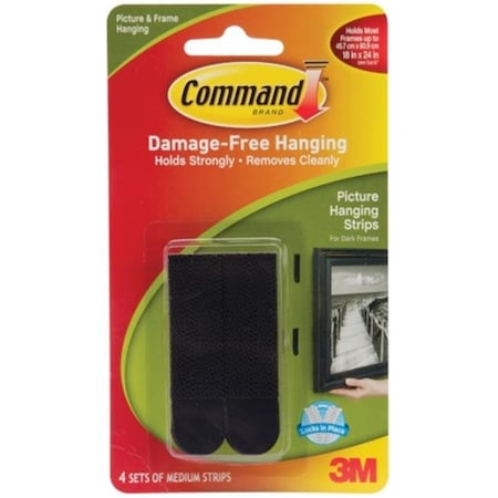 Classroom Creations 152893 Command Medium Picture Hanging Strips-Black 4 Sets-Pkg CL15277
